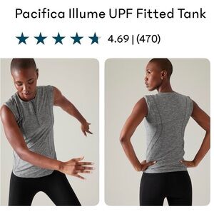 Athleta Pacifica Illume Gray Fitted Tank